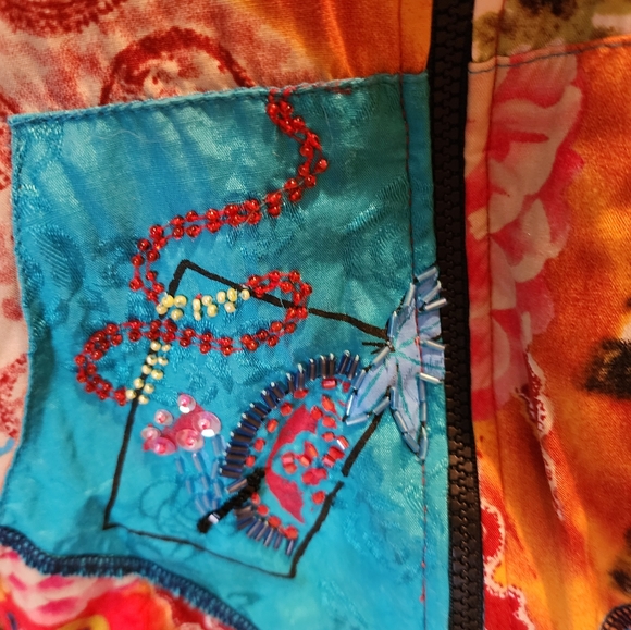 Vanity Collection Indonesia beaded sequin Zip Up hoody jacket XL - Picture 2 of 6